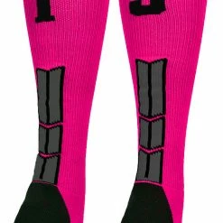 Discount ๐ฅ MadSportsStuff Neon Pink And Black Player ID Custom Number Over The Calf ๐งฆ Socks For ๐ฅ Softball โพ Baseball Football Boys And ๐ง Girls โพ Baseball ๐งฆ Socks ๐ 169 MadSportsStuff Neon Pink And Black Player ID Custom Number Over The Calf Socks For Softball Baseball Football Boys And Girls Baseball Socks