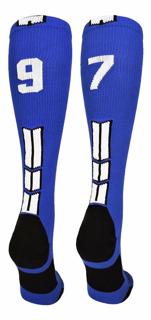 Brand new ๐ฅฐ MadSportsStuff Royal Player ID Custom Number Over The Calf ๐งฆ Socks For ๐ฅ Softball โพ Baseball Football Boys And ๐ง Girls ๐ 33 MadSportsStuff Royal Player ID Custom Number Over The Calf Socks For Softball Baseball Football Boys And Girls