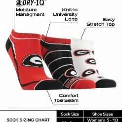 TCK Georgia Bulldogs No Show Socks Full Field 3 Pack