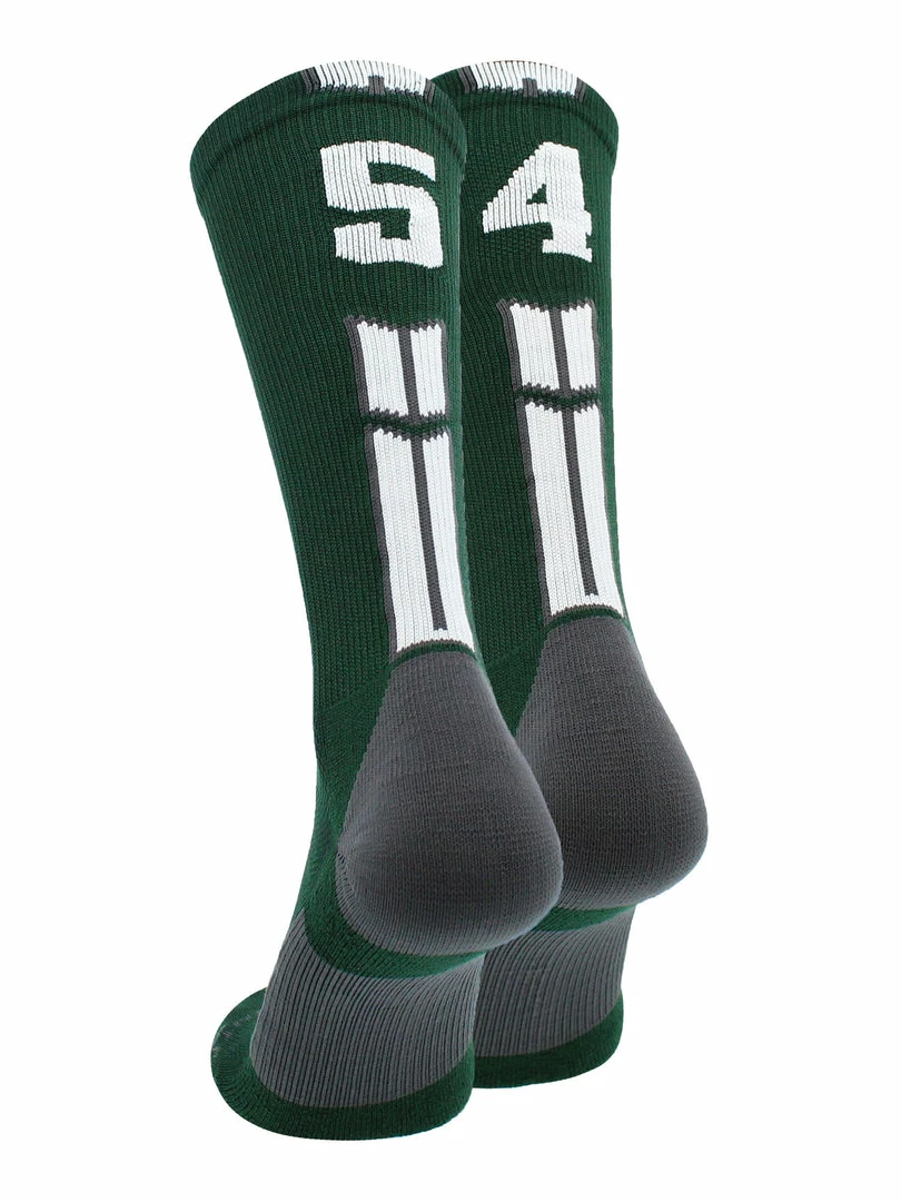 Buy โ๏ธ MadSportsStuff Dark Green Player ID Custom Number Crew ๐งฆ Socks For ๐ Basketball Lacrosse Volleyball Boys And ๐ง Girls ๐ 25 MadSportsStuff Dark Green Player ID Custom Number Crew Socks For Basketball Lacrosse Volleyball Boys And Girls
