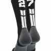 MadSportsStuff Black Player ID Custom Number Crew Socks For Basketball Lacrosse Volleyball Boys And Girls