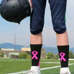 Buy 🤩 MadSportsStuff Pink Ribbon Breast Cancer Awareness Support Athletic Crew 🧦 Socks ⚾ Baseball 🧦 Socks ✔️ 13 MadSportsStuff Pink Ribbon Breast Cancer Awareness Support Athletic Crew Socks Baseball Socks