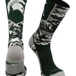 TCK Michigan State Spartans Socks Woodland Camo Crew All Schools
