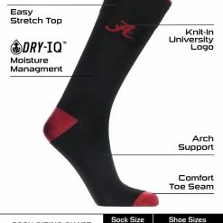 Cheap ๐ TCK Alabama Crimson Tide ๐ Dress ๐งฆ Socks Dean's List Crew Length ๐งฆ Socks โญ 6 TCK Alabama Crimson Tide Dress Socks Dean's List Crew Length Socks