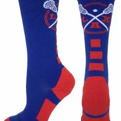 MadSportsStuff LAX Lacrosse Socks With Lacrosse Sticks Athletic Crew Socks (multiple Colors)