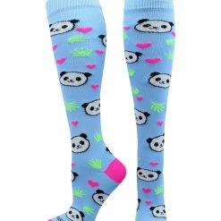 MadSportsStuff Happy Panda Bear Socks Over The Calf Length Softball Socks