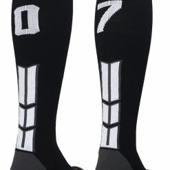 MadSportsStuff Black Player ID Custom Number Over The Calf Socks For Softball Baseball Football Boys And Girls