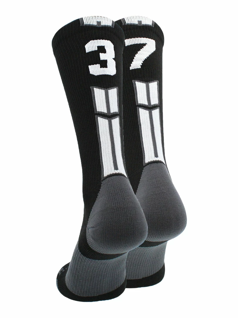 Buy โญ MadSportsStuff Black Player ID Custom Number Crew ๐งฆ Socks For ๐ Basketball Lacrosse Volleyball Boys And ๐ง Girls ๐ 93 MadSportsStuff Black Player ID Custom Number Crew Socks For Basketball Lacrosse Volleyball Boys And Girls