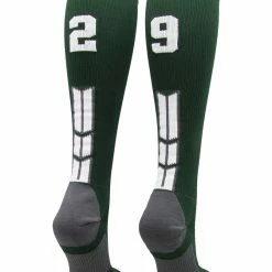 Hot Sale โ๏ธ MadSportsStuff Dark Green Player ID Custom Number Over The Calf ๐งฆ Socks For ๐ฅ Softball โพ Baseball Football Boys And ๐ง Girls ๐ 206 MadSportsStuff Dark Green Player ID Custom Number Over The Calf Socks For Softball Baseball Football Boys And Girls