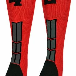 New ๐ MadSportsStuff Red And Black Player ID Custom Number Over The Calf ๐งฆ Socks For ๐ฅ Softball โพ Baseball Football Boys And ๐ง Girls โพ Baseball ๐งฆ Socks ๐ 193 MadSportsStuff Red And Black Player ID Custom Number Over The Calf Socks For Softball Baseball Football Boys And Girls Baseball Socks