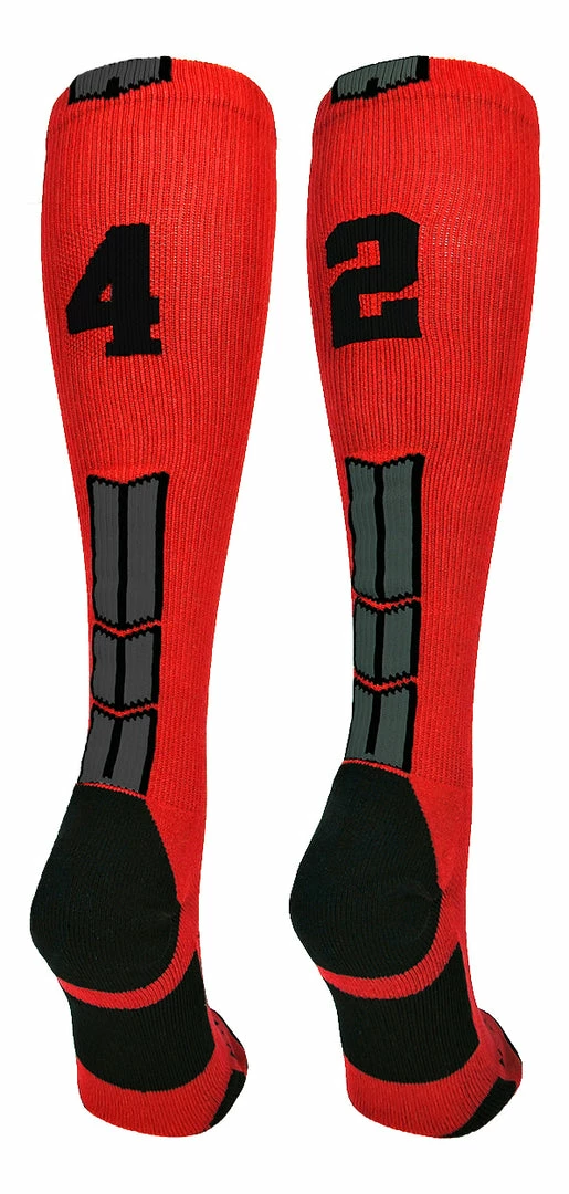 Budget ๐ฏ MadSportsStuff Red And Black Player ID Custom Number Over The Calf ๐งฆ Socks For ๐ฅ Softball โพ Baseball Football Boys And ๐ง Girls โพ Baseball ๐งฆ Socks ๐ 88 MadSportsStuff Red And Black Player ID Custom Number Over The Calf Socks For Softball Baseball Football Boys And Girls Baseball Socks