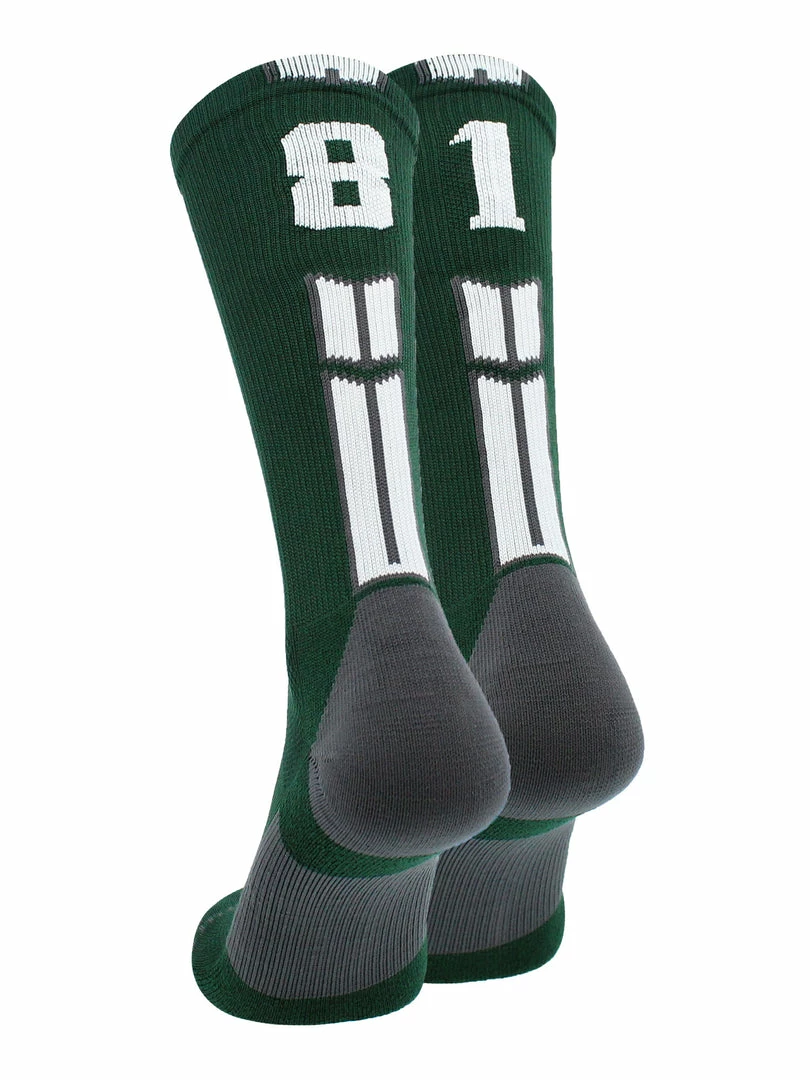 Buy โ๏ธ MadSportsStuff Dark Green Player ID Custom Number Crew ๐งฆ Socks For ๐ Basketball Lacrosse Volleyball Boys And ๐ง Girls ๐ 48 MadSportsStuff Dark Green Player ID Custom Number Crew Socks For Basketball Lacrosse Volleyball Boys And Girls