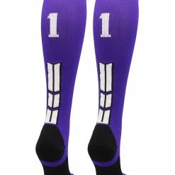 New โ๏ธ MadSportsStuff Purple Player ID Custom Number Over The Calf ๐งฆ Socks For ๐ฅ Softball โพ Baseball Football Boys And ๐ง Girls ๐ 173 MadSportsStuff Purple Player ID Custom Number Over The Calf Socks For Softball Baseball Football Boys And Girls
