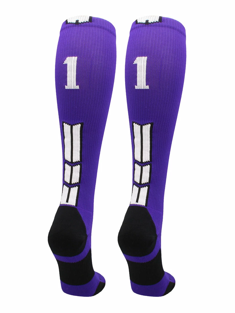 New โ๏ธ MadSportsStuff Purple Player ID Custom Number Over The Calf ๐งฆ Socks For ๐ฅ Softball โพ Baseball Football Boys And ๐ง Girls ๐ 68 MadSportsStuff Purple Player ID Custom Number Over The Calf Socks For Softball Baseball Football Boys And Girls