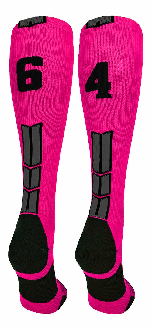 Best Sale ๐ MadSportsStuff โพ Baseball ๐งฆ Socks Neon Pink And Black Player ID Custom Number Over The Calf ๐งฆ Socks For ๐ฅ Softball โพ Baseball Football Boys And ๐ง Girls โจ 16 MadSportsStuff Baseball Socks Neon Pink And Black Player ID Custom Number Over The Calf Socks For Softball Baseball Football Boys And Girls