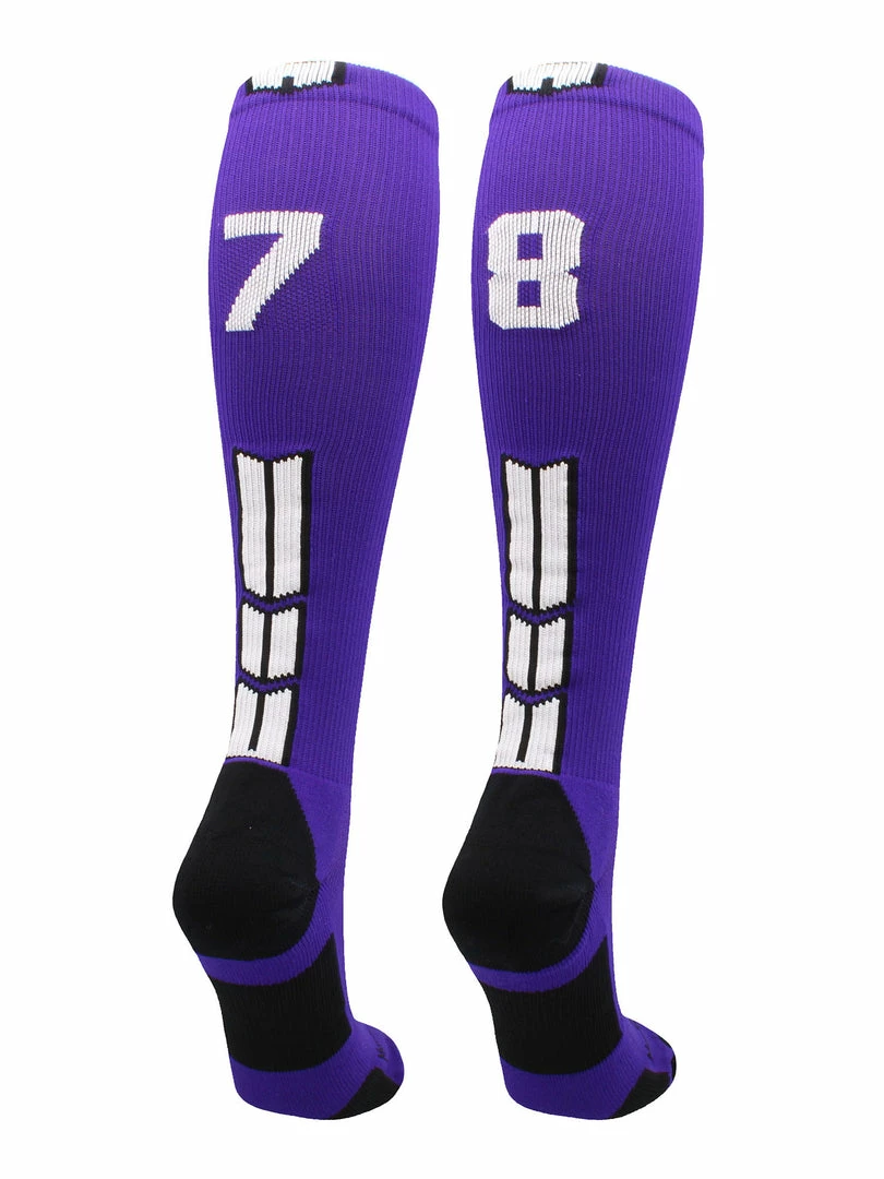 New โ๏ธ MadSportsStuff Purple Player ID Custom Number Over The Calf ๐งฆ Socks For ๐ฅ Softball โพ Baseball Football Boys And ๐ง Girls ๐ 52 MadSportsStuff Purple Player ID Custom Number Over The Calf Socks For Softball Baseball Football Boys And Girls