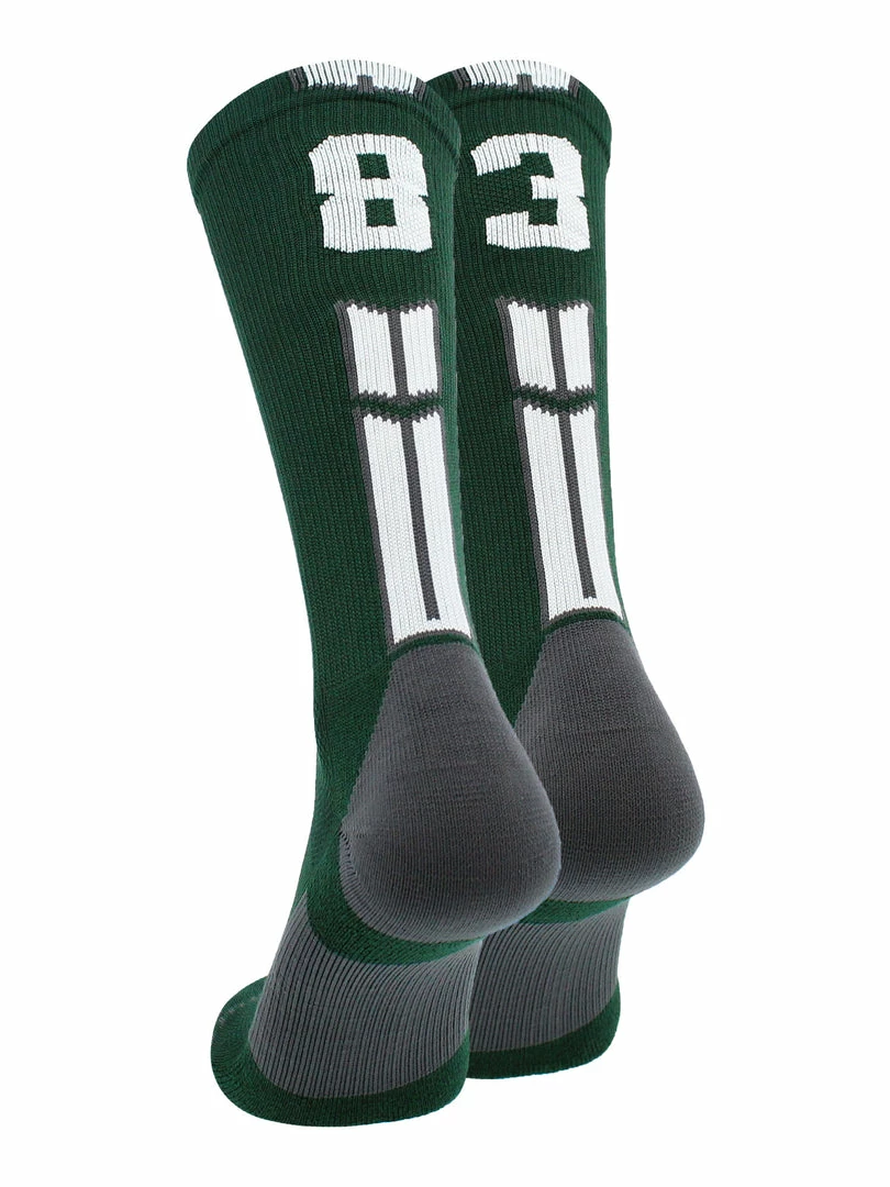 Buy โ๏ธ MadSportsStuff Dark Green Player ID Custom Number Crew ๐งฆ Socks For ๐ Basketball Lacrosse Volleyball Boys And ๐ง Girls ๐ 46 MadSportsStuff Dark Green Player ID Custom Number Crew Socks For Basketball Lacrosse Volleyball Boys And Girls