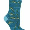 WHD Crazy Socks - Crew Trout Socks For Women Gift For Anglers