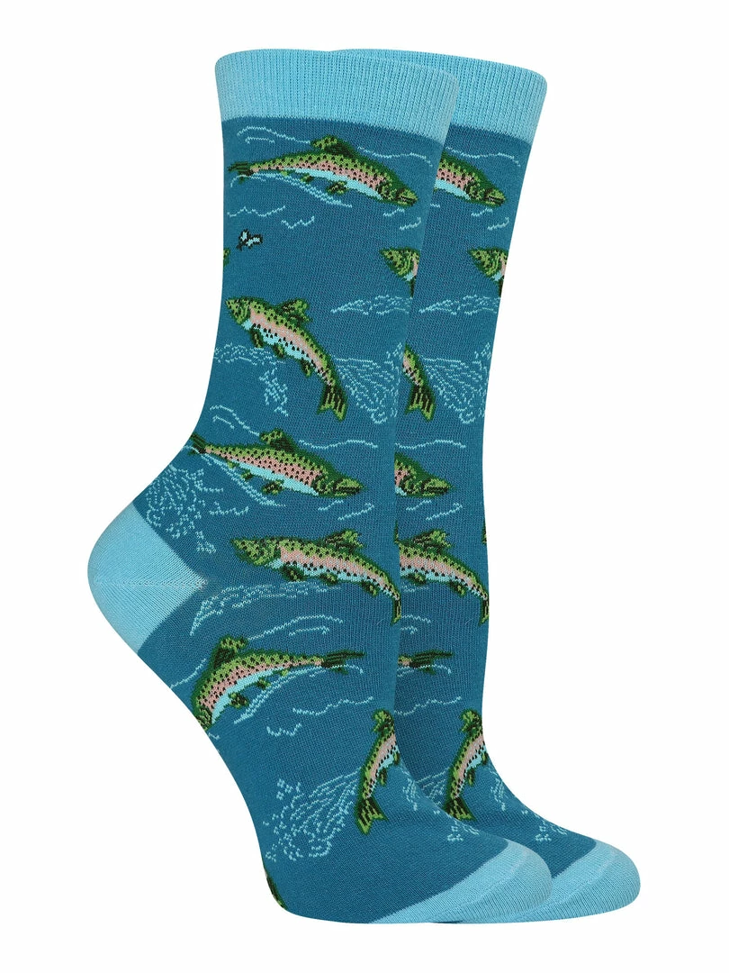Outlet ๐ฏ WHD Crazy ๐งฆ Socks - Crew Trout ๐งฆ Socks For ๐ฉ Women Gift For Anglers ๐ 1 WHD Crazy Socks - Crew Trout Socks For Women Gift For Anglers