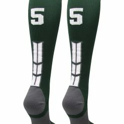 Hot Sale โ๏ธ MadSportsStuff Dark Green Player ID Custom Number Over The Calf ๐งฆ Socks For ๐ฅ Softball โพ Baseball Football Boys And ๐ง Girls ๐ 130 MadSportsStuff Dark Green Player ID Custom Number Over The Calf Socks For Softball Baseball Football Boys And Girls