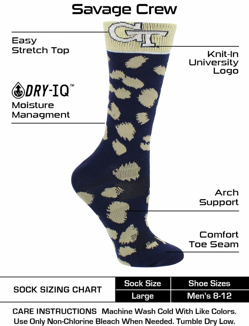 Cheapest ๐ฅฐ TCK Georgia Tech Yellow Jackets ๐งฆ Socks ๐ฉ Womens Savage Crew ๐งฆ Socks All Schools ๐ 3 TCK Georgia Tech Yellow Jackets Socks Womens Savage Crew Socks All Schools