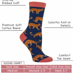 Buy 🔥 WHD Mountain Lion 🧦 Socks For 👩 Women Gift For Animal Lovers Crazy 🧦 Socks - Crew ❤️ 6 WHD Mountain Lion Socks For Women Gift For Animal Lovers Crazy Socks - Crew
