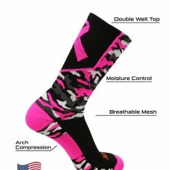 Discount โ๏ธ TCK ๐ Basketball ๐งฆ Socks Woodland Camo Breast Cancer Awareness Crew ๐งฆ Socks ๐ 9 TCK Basketball Socks Woodland Camo Breast Cancer Awareness Crew Socks
