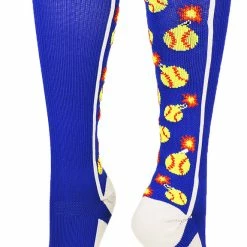 MadSportsStuff Softball Socks With Bombs - Bombers - For Girls Or Women - Athletic Over The Calf Socks