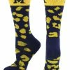 TCK All Schools Michigan Wolverines Socks Womens Savage Crew Socks