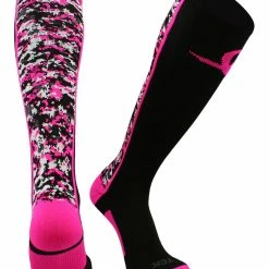 TCK Digital Camo Aware Over The Calf Socks Pink Ribbon Softball Soccer Football Baseball Socks