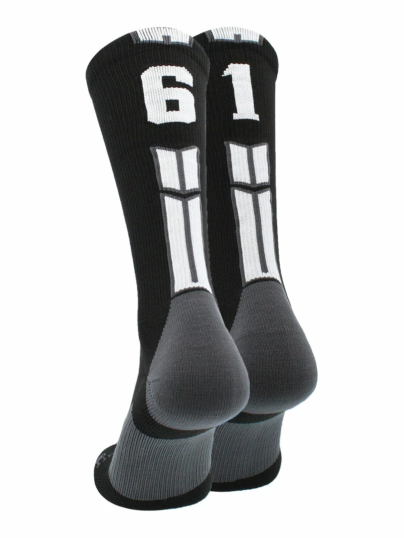 Buy โญ MadSportsStuff Black Player ID Custom Number Crew ๐งฆ Socks For ๐ Basketball Lacrosse Volleyball Boys And ๐ง Girls ๐ 18 MadSportsStuff Black Player ID Custom Number Crew Socks For Basketball Lacrosse Volleyball Boys And Girls