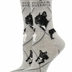 WHD French Bulldog Socks For Women Gift For Dog Lovers Crazy Socks - Crew