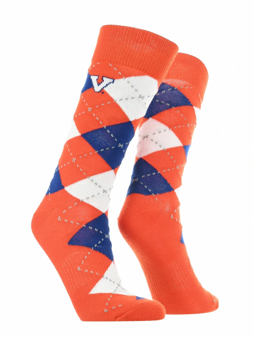 Cheap ๐คฉ TCK Virginia Cavaliers Argyle ๐ Dress ๐งฆ Socks NCAA Fanwear Crew Length ๐ 4 TCK Virginia Cavaliers Argyle Dress Socks NCAA Fanwear Crew Length
