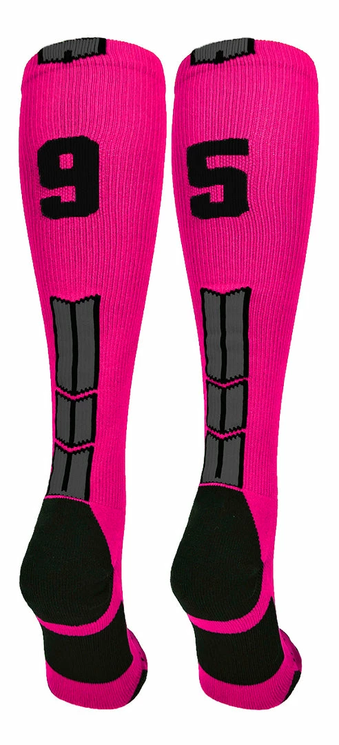 Best Sale ๐ MadSportsStuff โพ Baseball ๐งฆ Socks Neon Pink And Black Player ID Custom Number Over The Calf ๐งฆ Socks For ๐ฅ Softball โพ Baseball Football Boys And ๐ง Girls โจ 35 MadSportsStuff Baseball Socks Neon Pink And Black Player ID Custom Number Over The Calf Socks For Softball Baseball Football Boys And Girls
