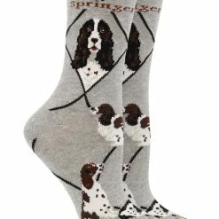 WHD Springer Spaniel Socks For Women Gift For Dog Lovers Crazy Socks - Crew