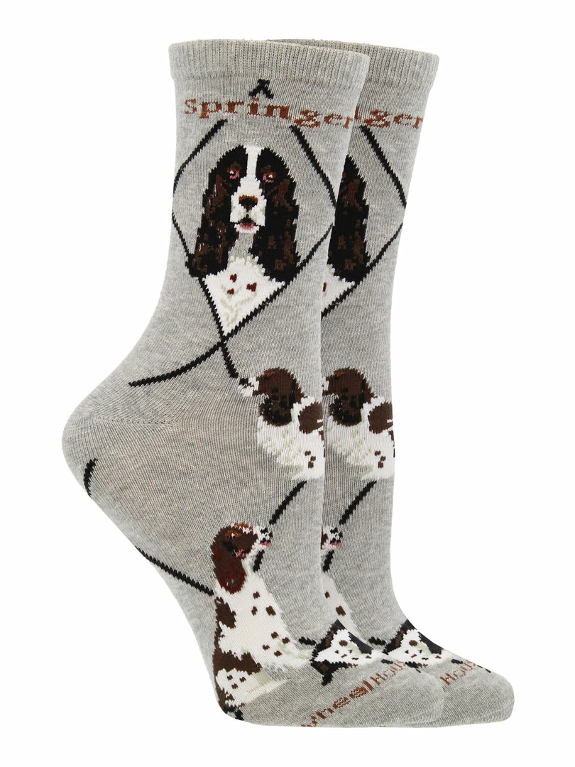 Cheapest ❤️ WHD Springer Spaniel 🧦 Socks For 👩 Women Gift For 🦮 Dog Lovers Crazy 🧦 Socks - Crew 🥰 1 WHD Springer Spaniel Socks For Women Gift For Dog Lovers Crazy Socks - Crew