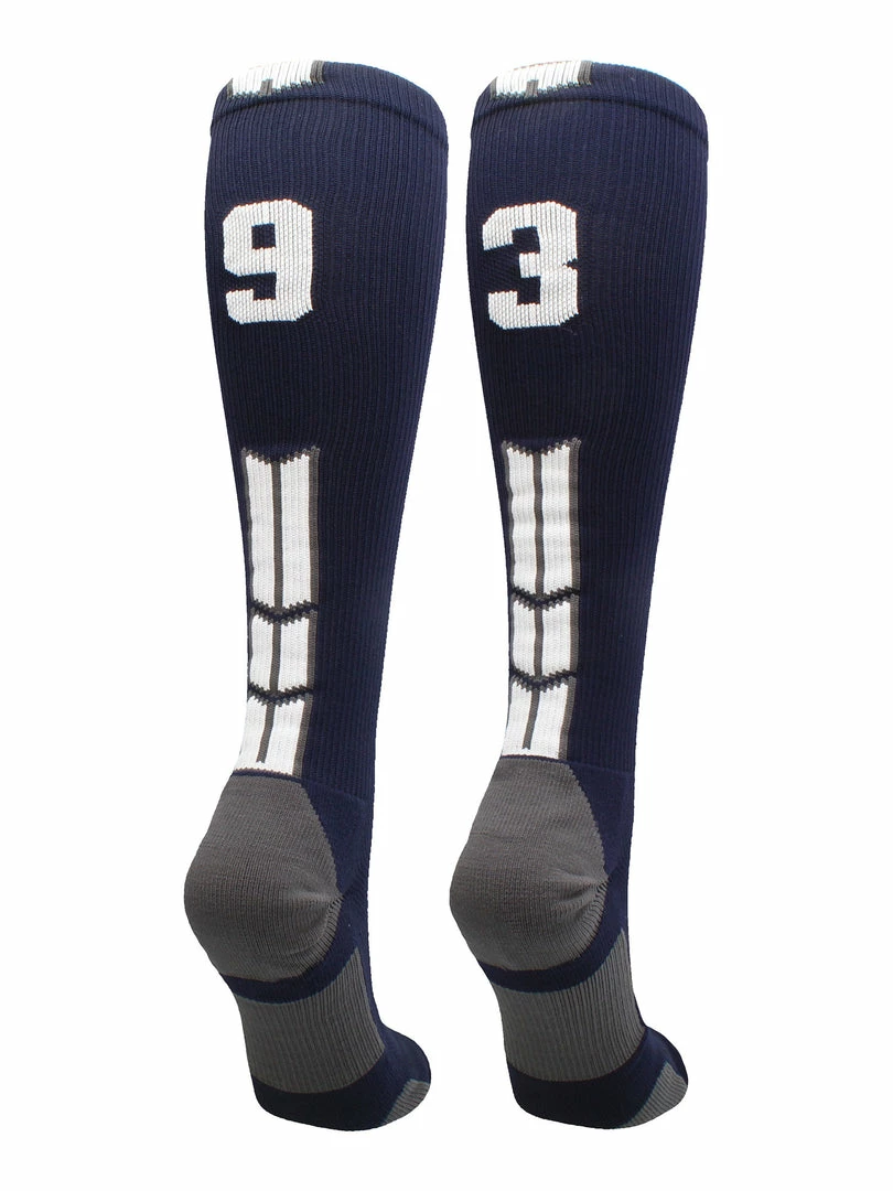 Best Sale ๐คฉ MadSportsStuff Navy Player ID Custom Number Over The Calf ๐งฆ Socks For ๐ฅ Softball โพ Baseball Football Boys And ๐ง Girls โจ 39 MadSportsStuff Navy Player ID Custom Number Over The Calf Socks For Softball Baseball Football Boys And Girls