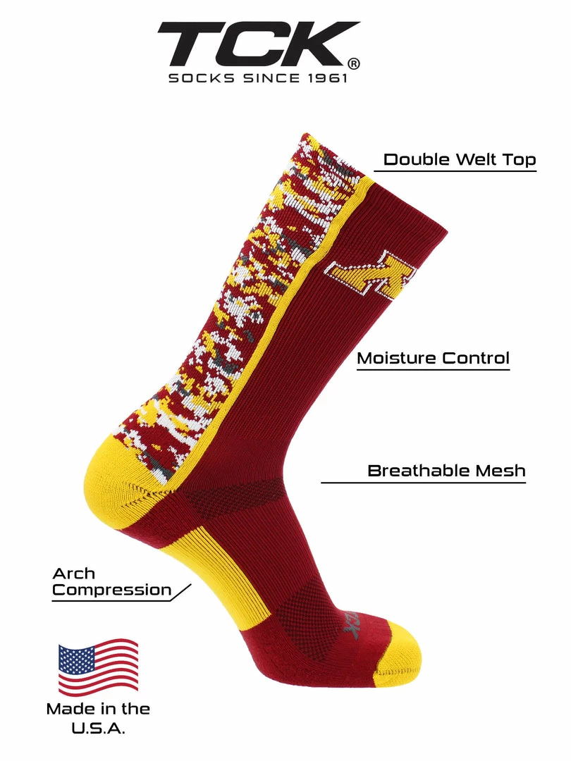 Coupon ๐งจ TCK Minnesota Golden Gophers ๐งฆ Socks Digital Camo Crew All Schools ๐ฅ 3 TCK Minnesota Golden Gophers Socks Digital Camo Crew All Schools