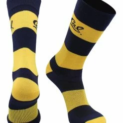 TCK All Schools Cal Bears Socks Game Day Striped Crew Socks Cal Berkeley