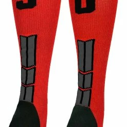Budget ๐ฏ MadSportsStuff Red And Black Player ID Custom Number Over The Calf ๐งฆ Socks For ๐ฅ Softball โพ Baseball Football Boys And ๐ง Girls โพ Baseball ๐งฆ Socks ๐ 205 MadSportsStuff Red And Black Player ID Custom Number Over The Calf Socks For Softball Baseball Football Boys And Girls Baseball Socks