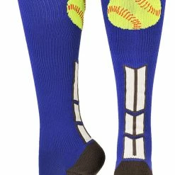 MadSportsStuff Softball Socks With Softball Logo For Girls Or Women - Athletic Over The Calf Socks