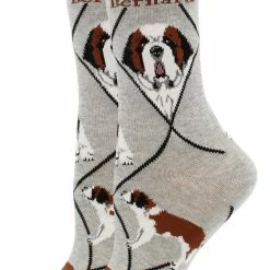 WHD Saint Bernard Socks For Women Gift For Dog Lovers Crazy Socks - Crew