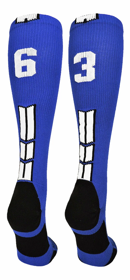 Brand new ๐ฅฐ MadSportsStuff Royal Player ID Custom Number Over The Calf ๐งฆ Socks For ๐ฅ Softball โพ Baseball Football Boys And ๐ง Girls ๐ 17 MadSportsStuff Royal Player ID Custom Number Over The Calf Socks For Softball Baseball Football Boys And Girls