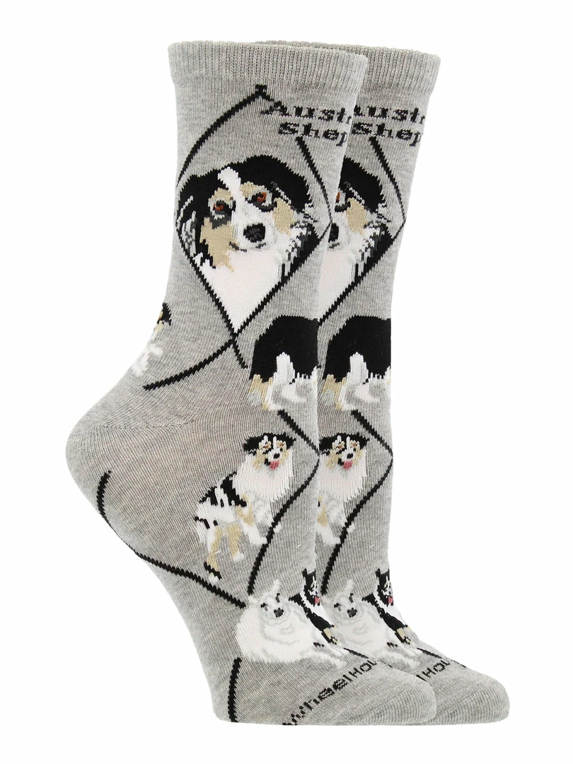 New ๐ WHD Australian Shepherd ๐งฆ Socks For ๐ฉ Women Gift For ๐ Dog Lovers Crazy ๐งฆ Socks - Crew ๐ 4 WHD Australian Shepherd Socks For Women Gift For Dog Lovers Crazy Socks - Crew