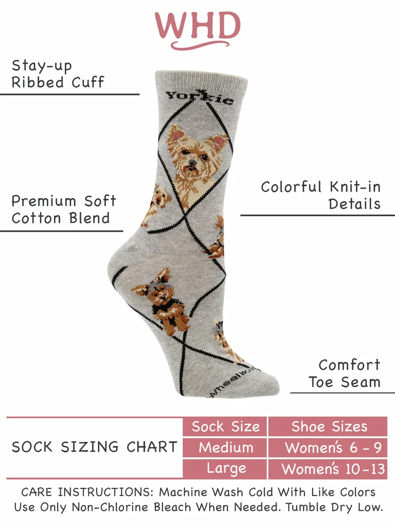 Cheapest โ WHD Crazy ๐งฆ Socks - Crew Yorkie Puppy ๐งฆ Socks For ๐ฉ Women Gift For ๐ฆฎ Dog Lovers ๐ 3 WHD Crazy Socks - Crew Yorkie Puppy Socks For Women Gift For Dog Lovers