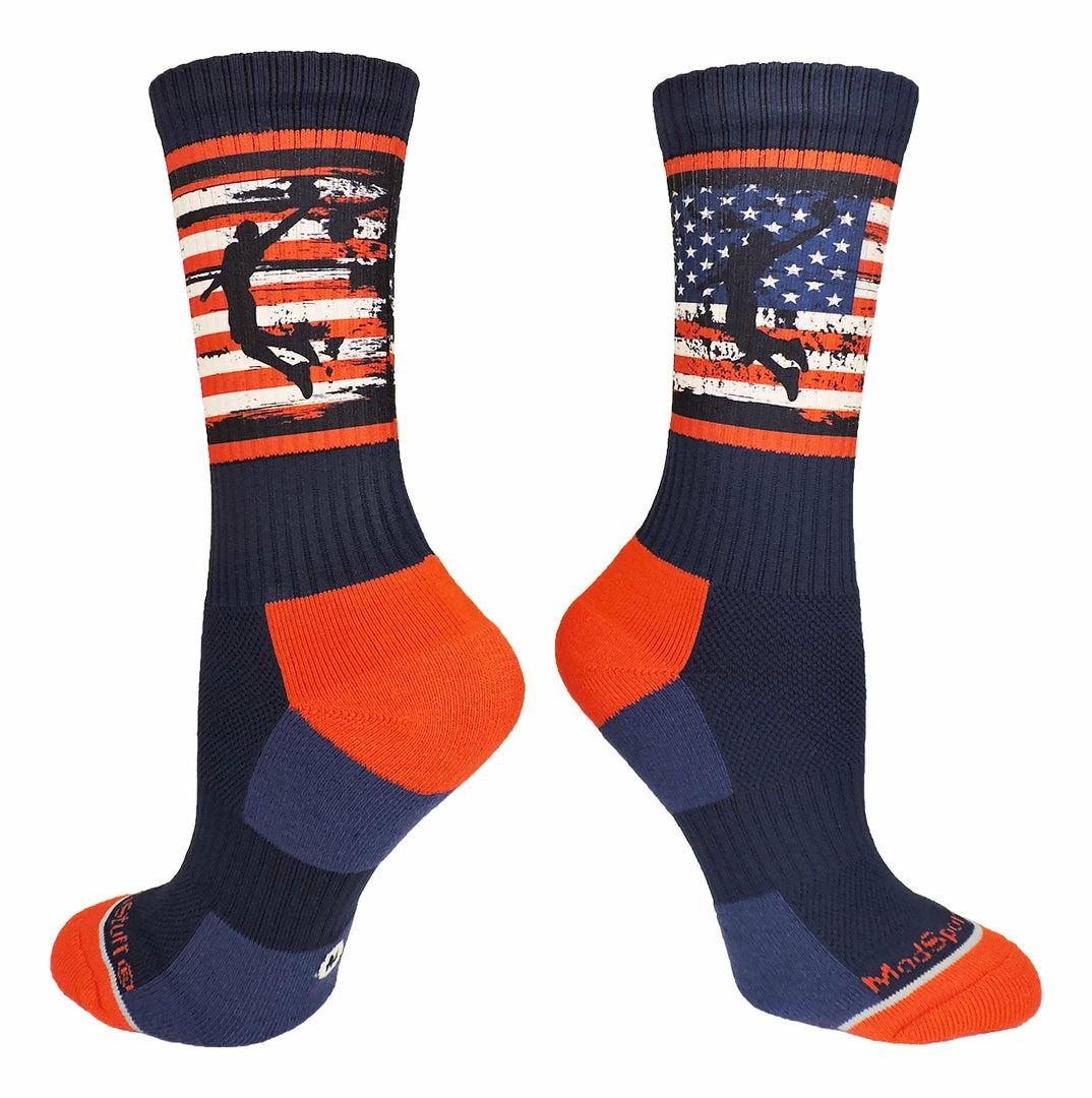 Flash Sale ๐ MadSportsStuff USA ๐ Basketball ๐งฆ Socks With American Flag And Player Crew Length โ๏ธ 1 MadSportsStuff USA Basketball Socks With American Flag And Player Crew Length