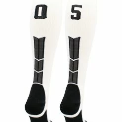 MadSportsStuff White Player ID Custom Number Over The Calf Socks For Softball Baseball Football Boys And Girls