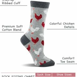 WHD Chicken Socks With Hens And Roosters For Women - Chicken Lovers Gift - 2-Pack Crazy Socks - Crew