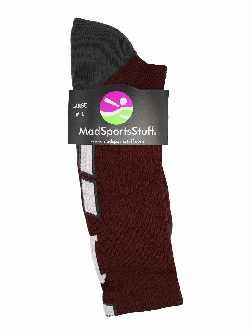 Best deal ๐คฉ MadSportsStuff Maroon Player ID Custom Number Crew ๐งฆ Socks For ๐ Basketball Lacrosse Volleyball Boys And ๐ง Girls ๐งจ 3 MadSportsStuff Maroon Player ID Custom Number Crew Socks For Basketball Lacrosse Volleyball Boys And Girls