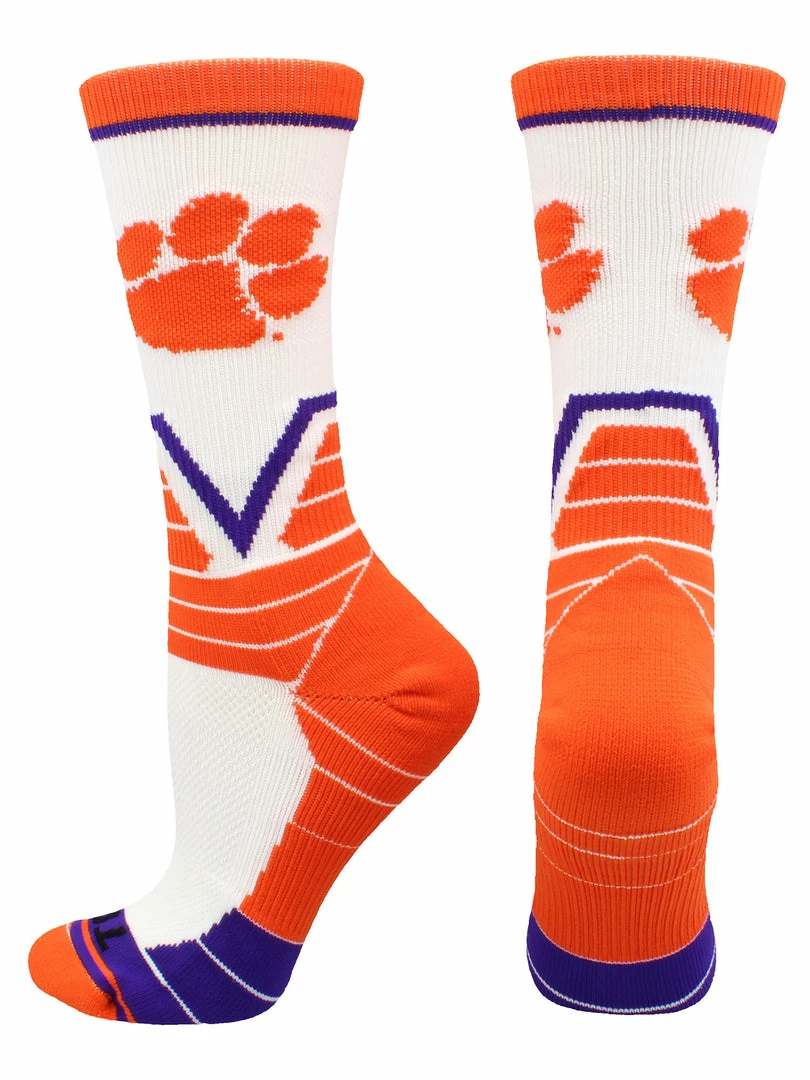 Discount ๐ TCK Clemson Tigers ๐งฆ Socks Victory Crew All Schools โจ 1 TCK Clemson Tigers Socks Victory Crew All Schools